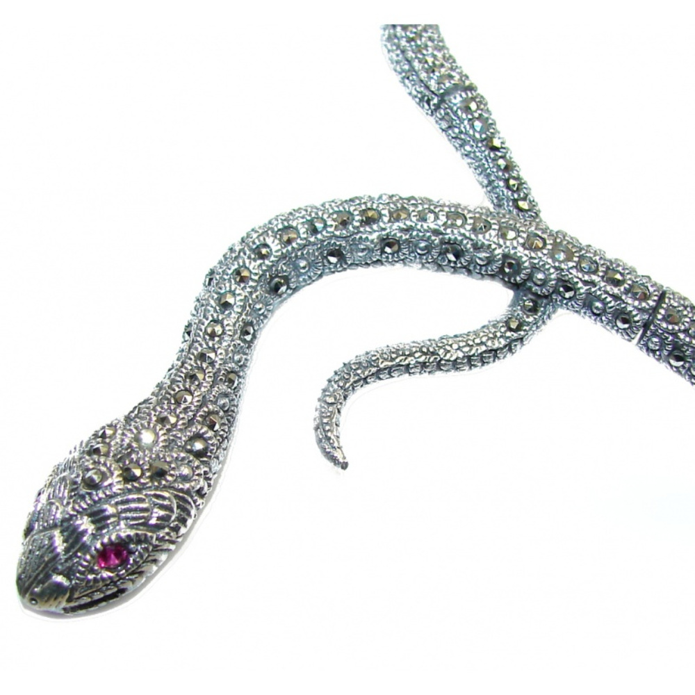 Snake chocker necklace marcasite sterling silver